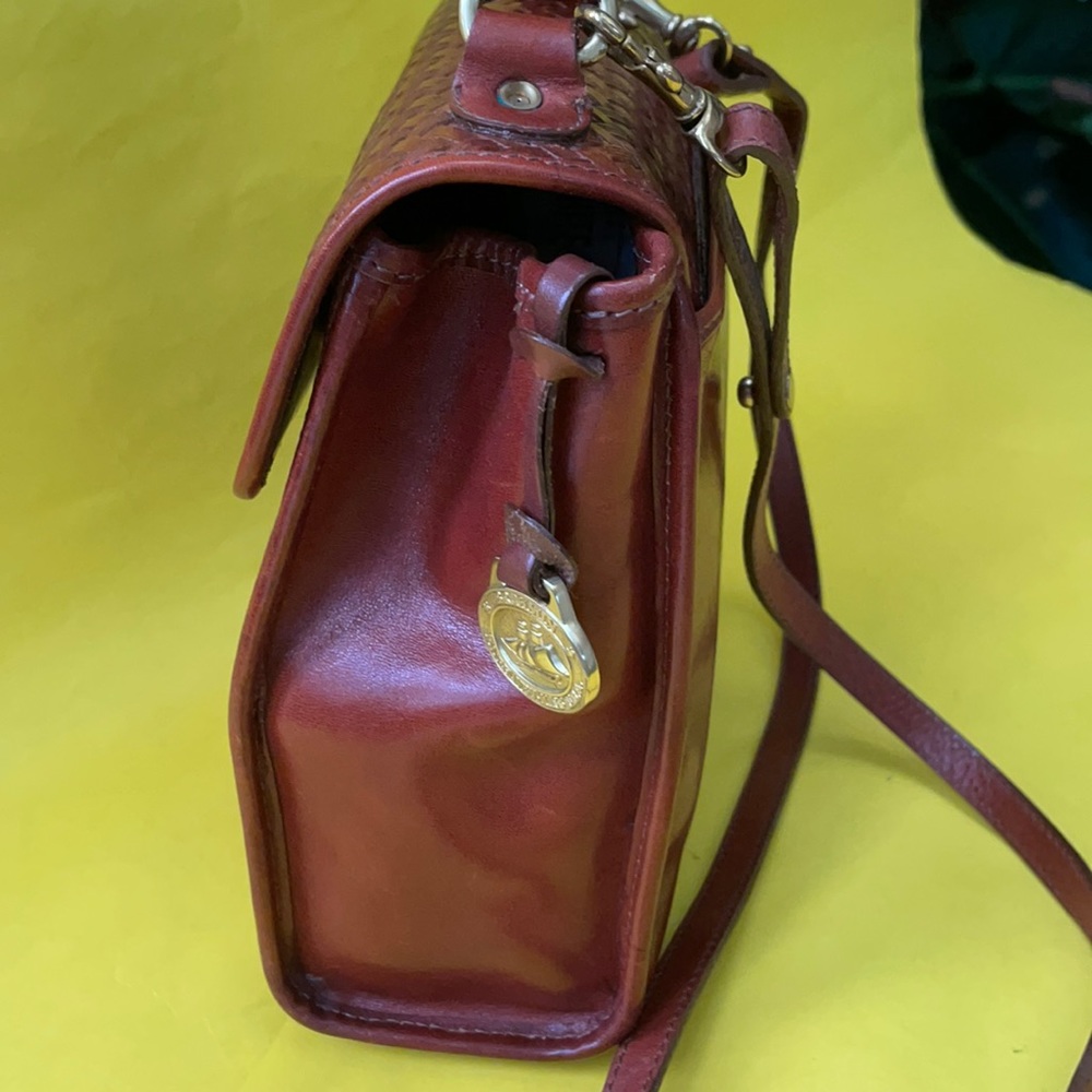 Vintage 80’s reddish brown Brahmin all leather crossbody bag - Picture 10 of 16